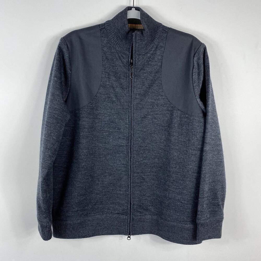 Beretta Size XL Honor Windstop Full-Zip Long Sleeve Sweater Gray Wool Blend